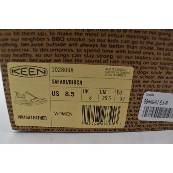 Keen Womens Size 8.5 WK400 Leather Safari Birch Walking Shoes Sneakers - Picture 11 of 11